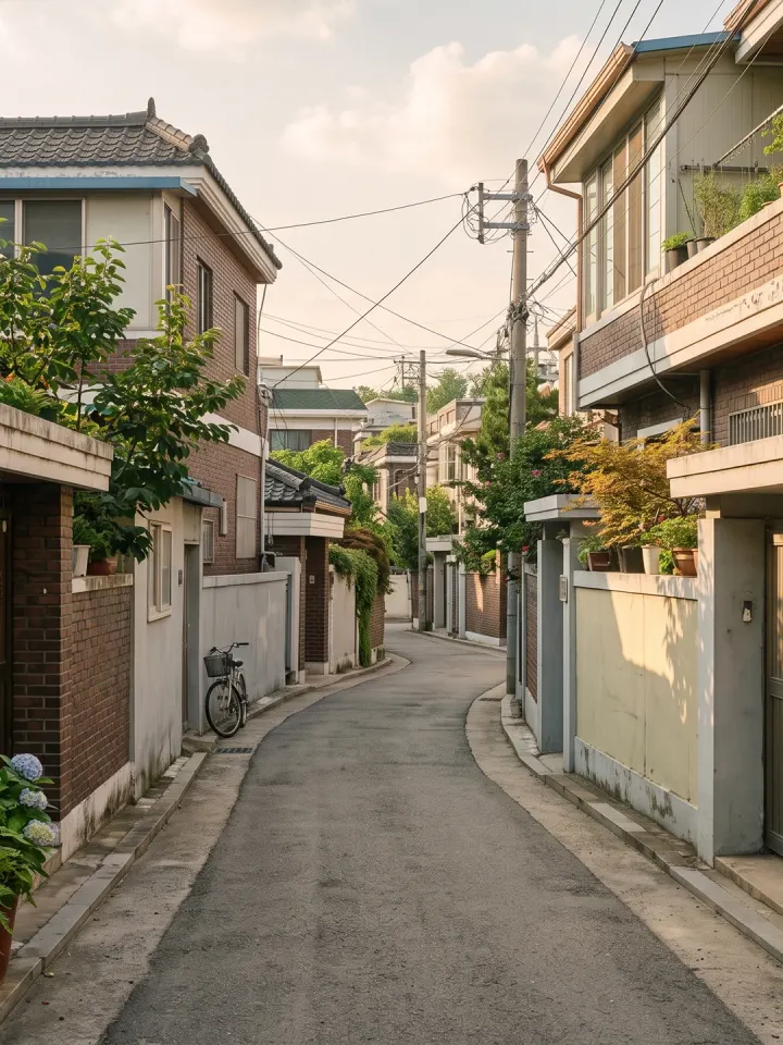 교하동 낮은 주택가 골목